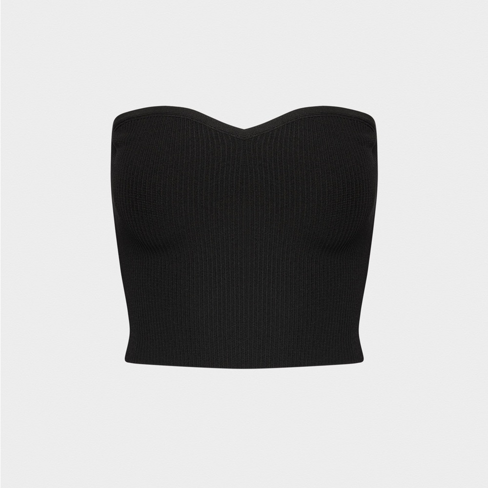 Aritzia babaton black sweater knit sweathart tube top